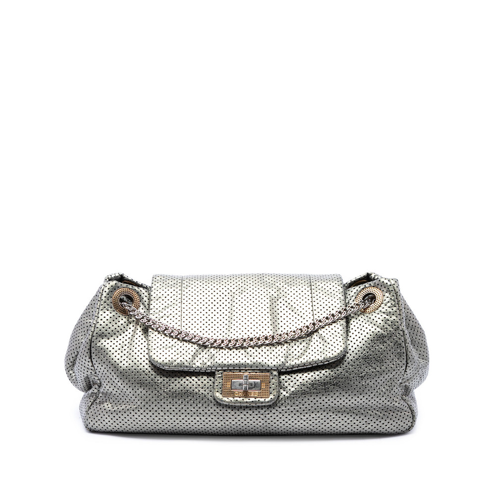 Pre-Loved Chanel Metallic Perforated Calfskin Reissue 2.55 Drill Accordion Flap